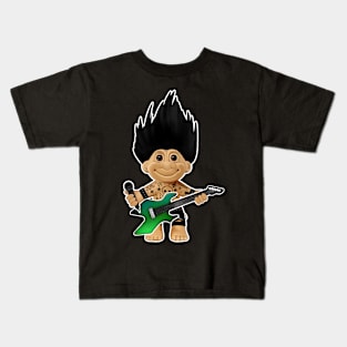 Troll musician with guitar and microphone Kids T-Shirt